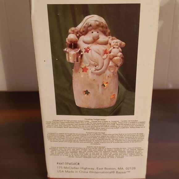 Vintage Porcelain Santa Christmas Tealight Holder - Picture 3 of 11